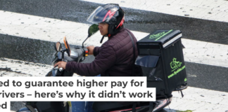 Boosting pay for food delivery drivers is proving hard to pull off. Kevin Carter/Getty Images